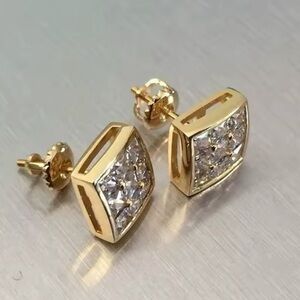 Elegant Gold and Silver Stud Earrings